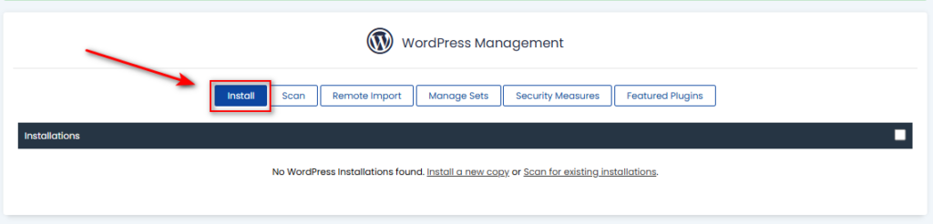 Bắt đầu cài WordPress trên Softaculous 