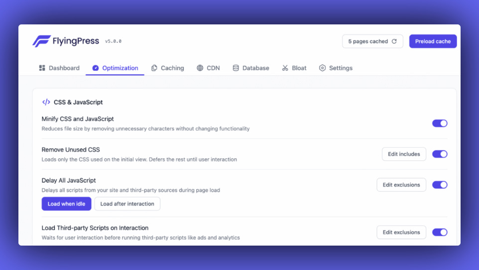 plugin cache tot nhat cho wordpress ma ban nen dung flying press